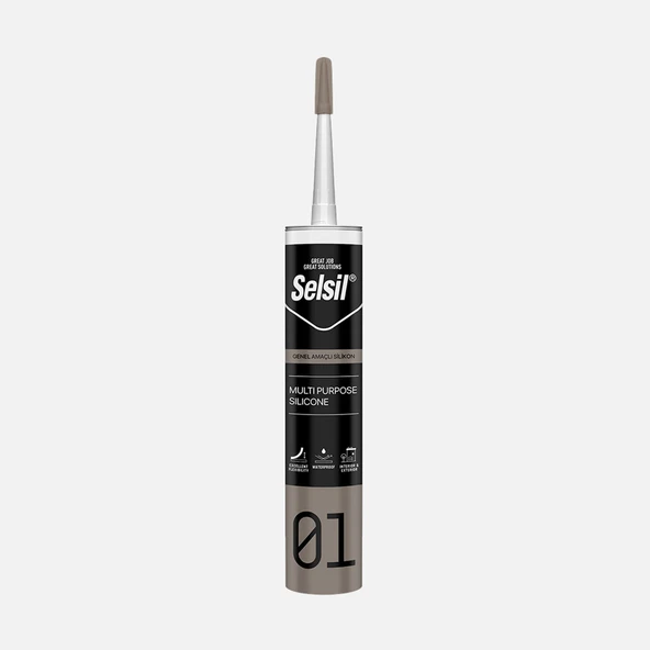 Selsil Genel Amaçlı Silikon 280 gr Gri (6'li Paket) ürün görseli 1