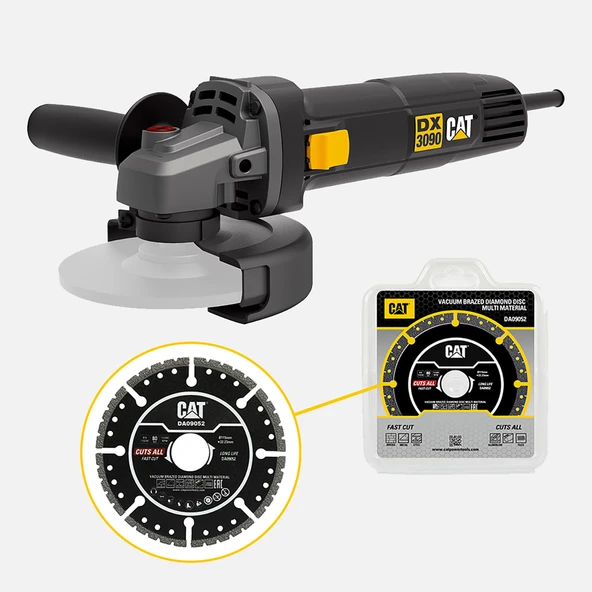 Cat DX3090 720Watt 125mm Profesyonel Avuç Taşlama + DA09052 Genel Amaçlı Elmas Kesme Diski ürün görseli 1