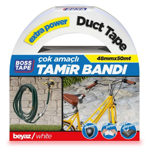 Boss Tape Beyaz Duck Tape Tamir Bandı (4'li Paket) ürün görseli 1
