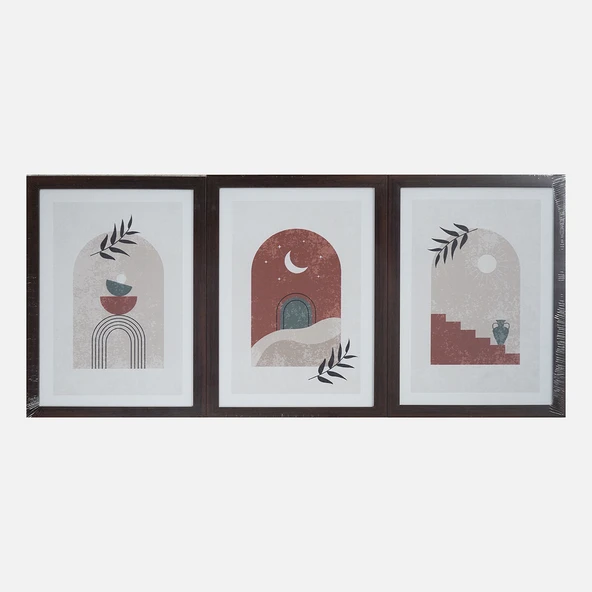 Mina Art Çerçeveli Tablo 3'lü 28x38 cm ürün görseli 1