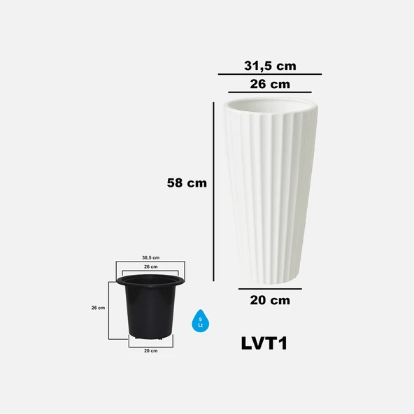 Lilyum Vazo Saksı 1 No Beyaz ürün görseli 1