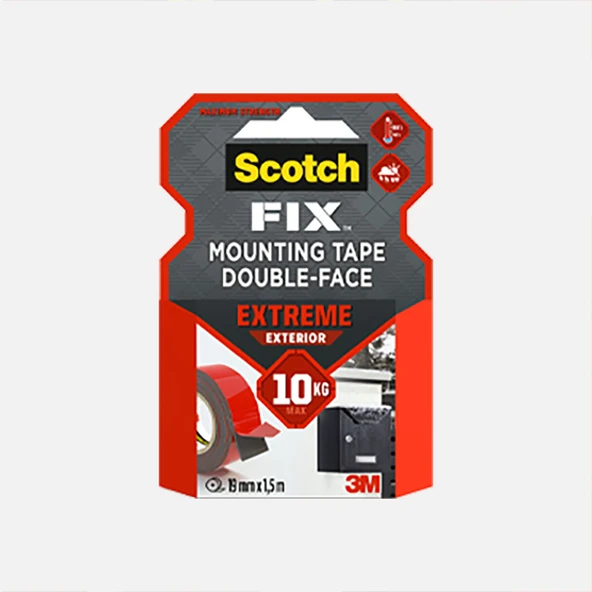 Scotch Extra Güçlü Montaj Bandı Scotch 19mm x 1,5m (4'li Paket) ürün görseli 1