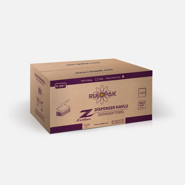 Rulopak Z Katlı Havlu 200x6 Paket (5'li Paket) ürün görseli 1