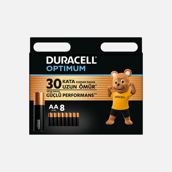 Duracell Optimum 8’li AA Alkalin Kalem Pil (6'li Paket) ürün görseli 1