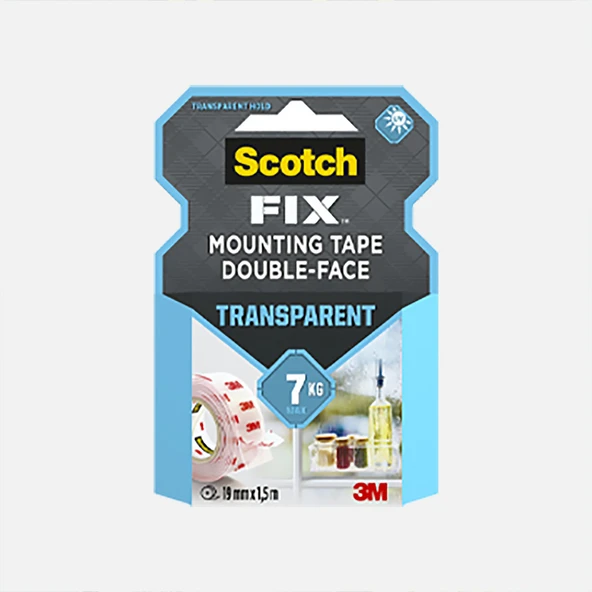 Scotch Şeffaf Montaj Bandı Scotch 19mm x 1,5m (4'li Paket) ürün görseli 1