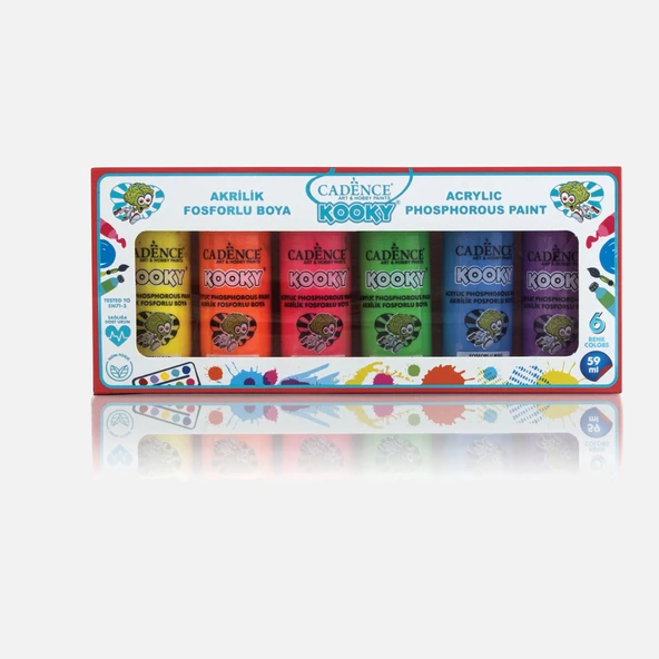 Kooky Fosforlu Boya Seti 6x59ml (4'li Paket) ürün görseli 1