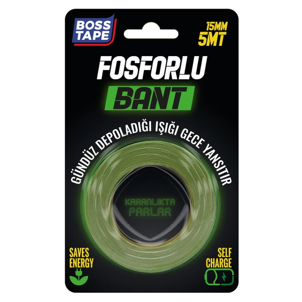 Boss Tape Fosforlu Bant 15 mm x 5 mt (6'li Paket) ürün görseli 1