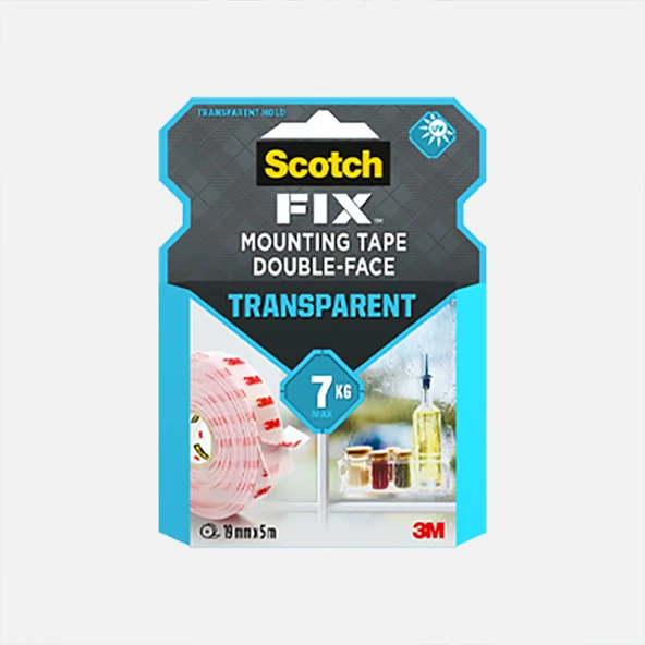 Scotch Şeffaf Montaj Bandı Scotch  19mm x 5m (4'li Paket) ürün görseli 1