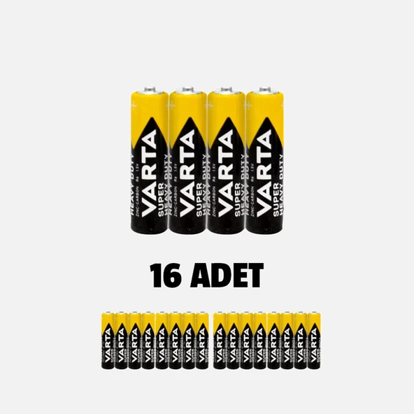 Varta 16'lı AAA Süperlife Çinko Karbon Kalem Pil (6'li Paket) ürün görseli 1