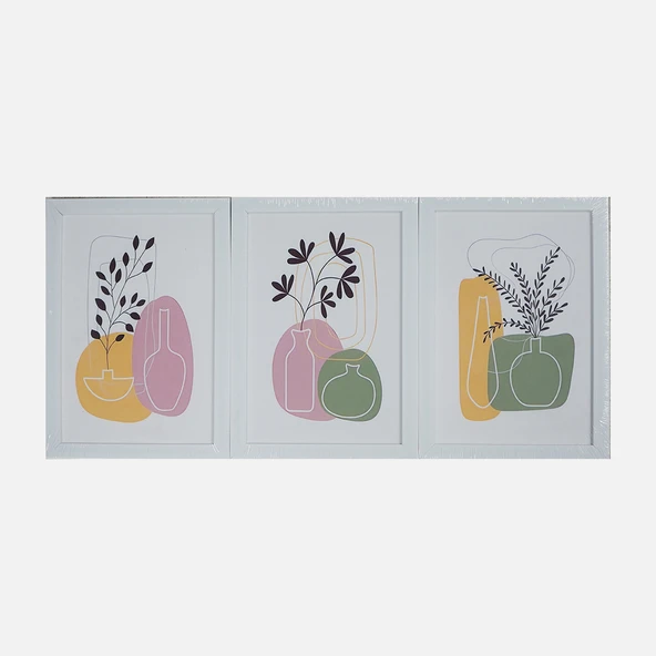Mina Art Çerçeveli Tablo 3'lü 23x30 cm ürün görseli 1