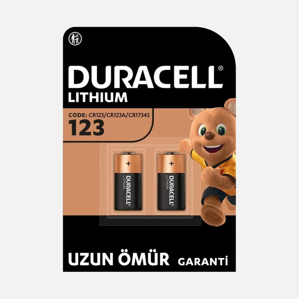 Duracell Yüksek Güçlü Lityum CR123 3V 2'li Pil (2'li Paket) ürün görseli 1