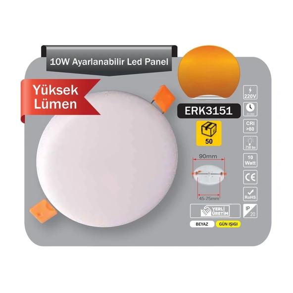 Tek-İş 10 W Beyaz Tekli Sıva Altı Gömme Led Spot (4'li Paket) ürün görseli 1