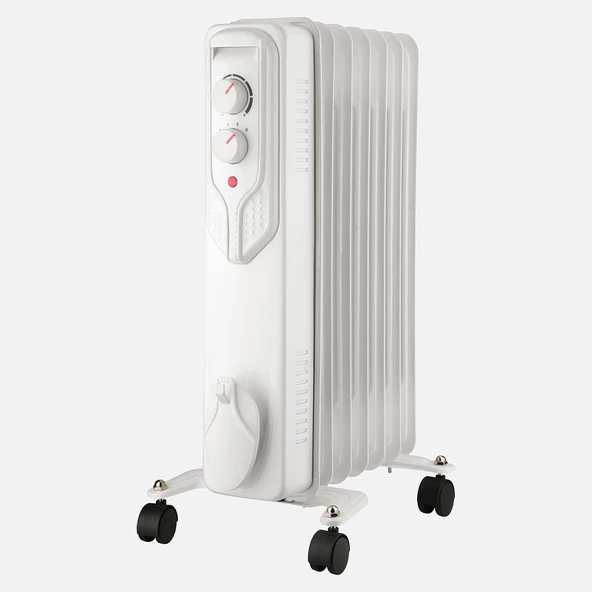 Voltomat Termostatlı 1500 W 7 Dilim Yağlı Radyatör Beyaz ürün görseli 1