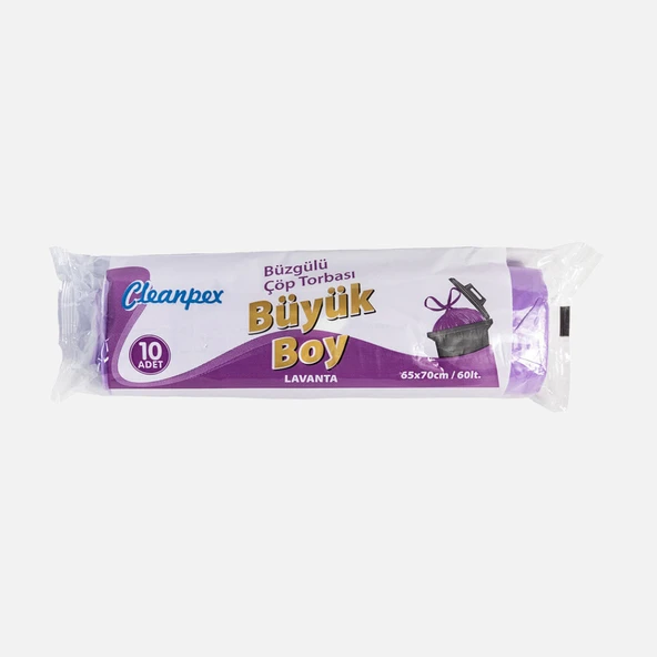 Cleanpex Büzgülü Çöp Torbası Büyük Boy 10 Adet 65x70cm (7'li Paket) ürün görseli 1