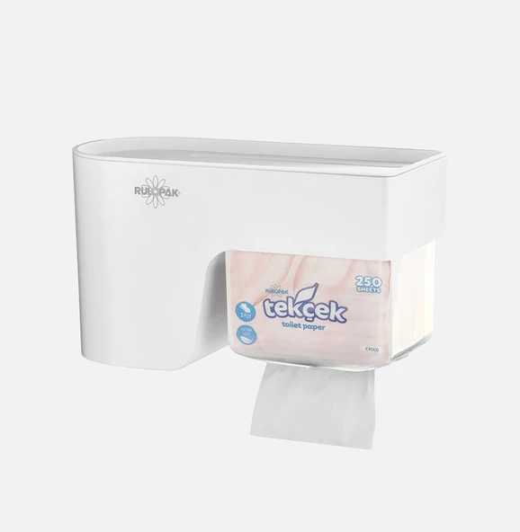 Rulopak Multitask Tek Çek Tuvalet Kağıdı Dispenseri (2'li Paket) ürün görseli 1