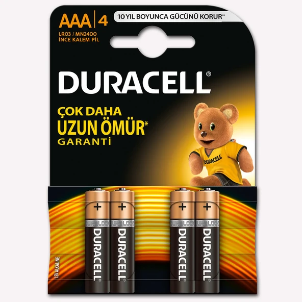 Duracell İnce Kalem Pil 4'Lu AAA (5'li Paket) ürün görseli 1