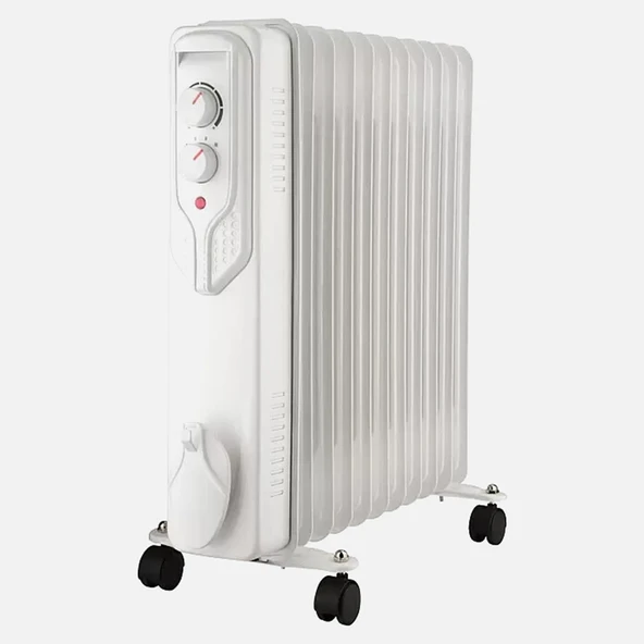 Voltomat Termostatlı 2500 W 11 Dilim Yağlı Radyatör Beyaz ürün görseli 1