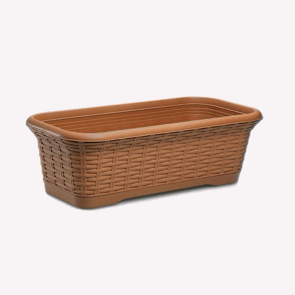 Üçsan Rattan Hasır Balkon Saksısı 55 cm (2'li Paket) ürün görseli 1