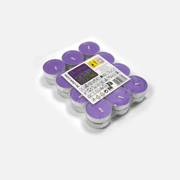 Kokulu Tealight 24'lü Mum Seti Mor (6'li Paket) ürün görseli 1