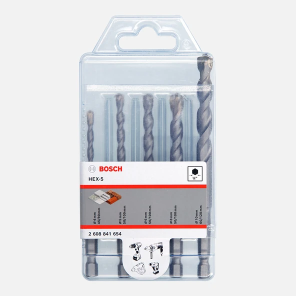 Bosch Exp Beton Matkap Ucu Hex-5 5'li Set ürün görseli 1