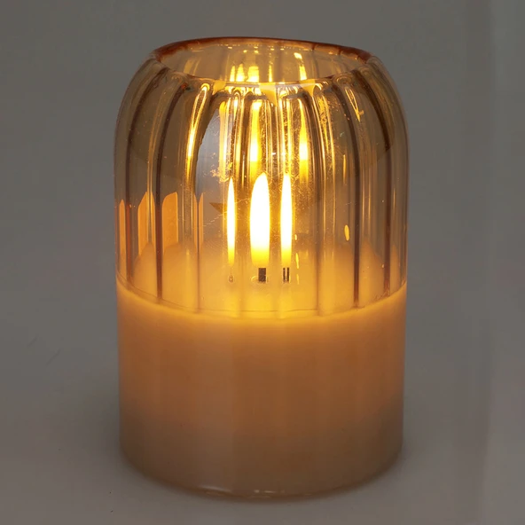 Cam İçerisinde 10 cm Led Mum (2'li Paket) ürün görseli 1