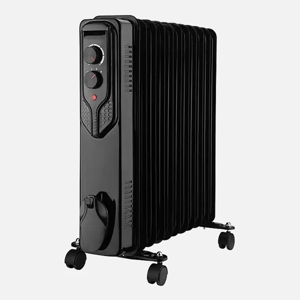 Voltomat Termostatlı 2500 W 11 Dilim Yağlı Radyatör Siyah ürün görseli 1