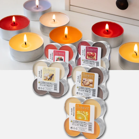 Kokulu Maxi 8'lı Mum Seti Böğürtlen (6'li Paket) ürün görseli 1