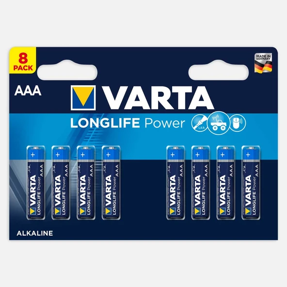 Varta Longlife Power AAA 8 Li Alkaline Pil (5'li Paket) ürün görseli 1