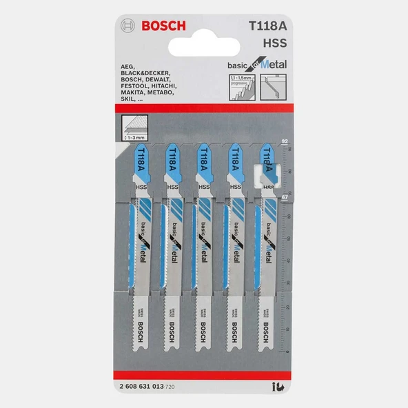 Bosch Metal 5'li Paket T118 A Hss 50 mm (5'li Paket) ürün görseli 1