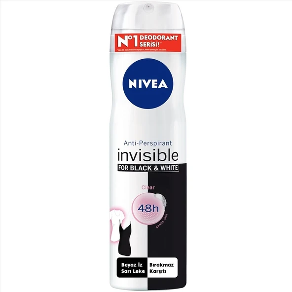 Nivea Invisible Black & White Clear 150 ml Kadın Deodorant (4'li Paket) ürün görseli 1