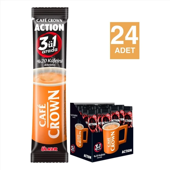 Cafe Crown 3ü1 Arada Action 24x17 g (6'li Paket) ürün görseli 1
