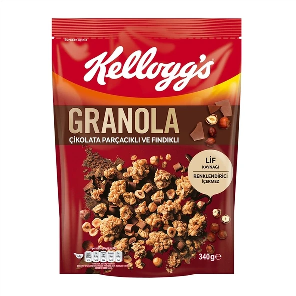 Ülker Kellogg's Granola Çikolata Fındıklı 340 g (5'li Paket) ürün görseli 1