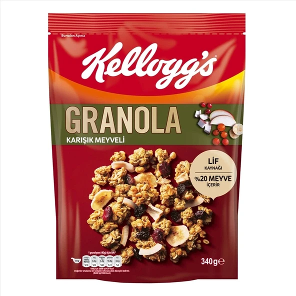 Ülker Kellogg's Granola Meyveli 340 g (4'li Paket) ürün görseli 1