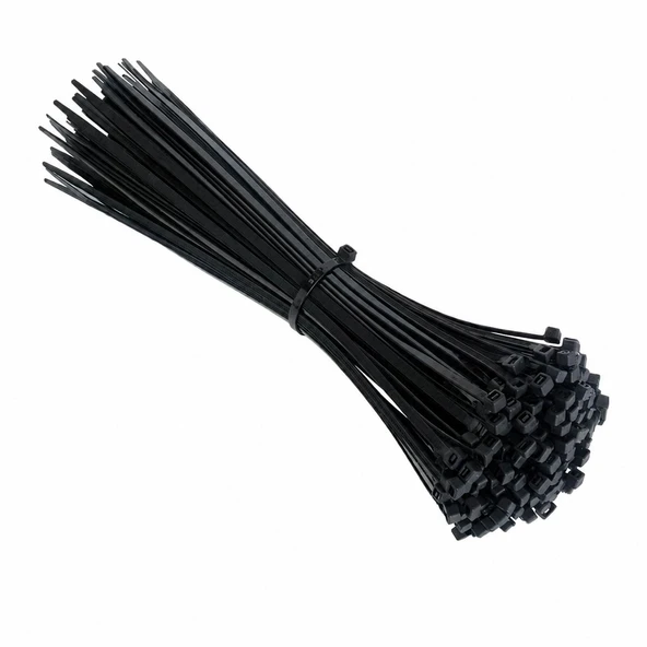 Kablo Bağı Plastik Cırt Kelepçe 4,8x350 mm Siyah 100 Adet Güçlü Kilitleme Kablo Sabitleme Bağı ürün görseli 1