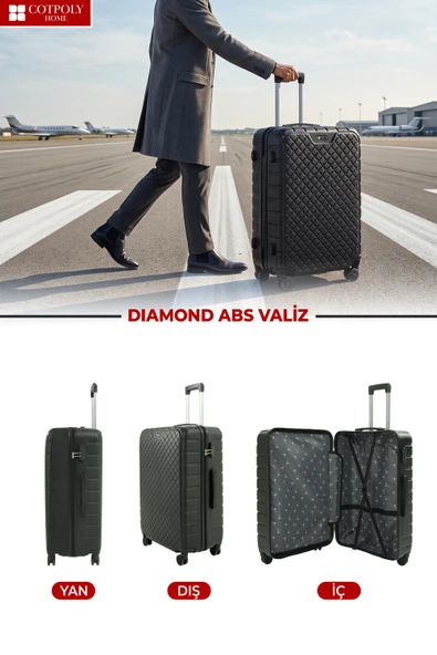 Diamond  ABS Büyük Boy Valiz - Resim 3