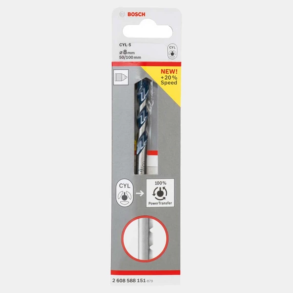 Bosch Granit-Beton Matkap Ucu 8x50x100 mm Turbo (3'li Paket) ürün görseli 1