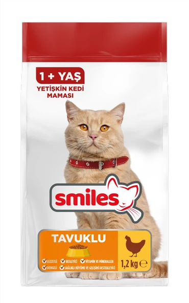 Smiles Tavuklu Yetişkin Kedi Maması 1,2 Kg (4'li Paket) ürün görseli 1