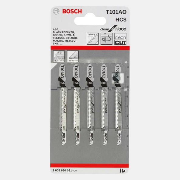 Bosch Dekupaj Testere Bıçak T101 Ao 5'li (5'li Paket) ürün görseli 1