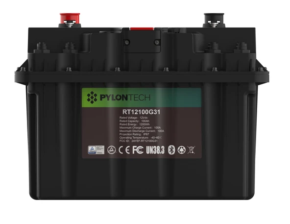 Pylontech RT12100 LiFePO4 Akü 12,8V 100Ah 1,28kWh ürün görseli 1