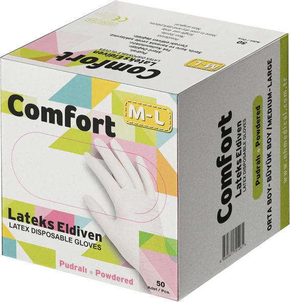 Comfort Pudralı Eldiven 50'Lİ M-L (8'li Paket) ürün görseli 1