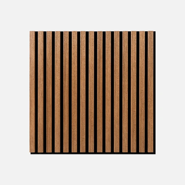 MDF Akustik Duvar Paneli Kare 20x600x600mm Teak ürün görseli 1