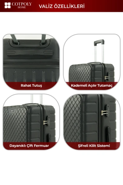 Diamond  ABS Büyük Boy Valiz - Resim 6