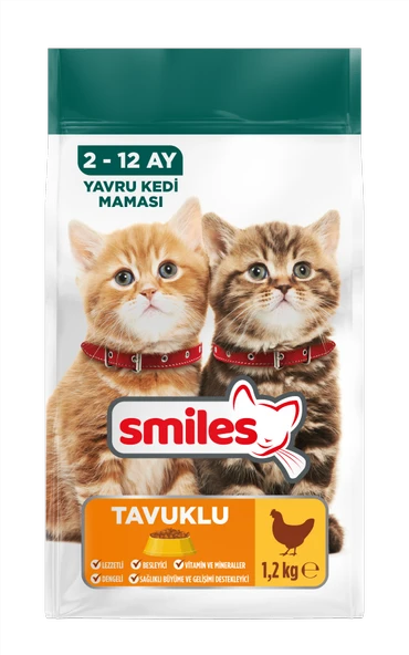 Smiles Tavuklu Yavru Kedi Maması 1,2 Kg (4'li Paket) ürün görseli 1