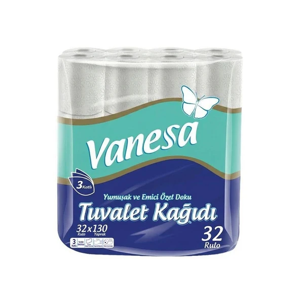 Vanesa 3 Katlı Tuvalet Kağıdı 32'li (4'li Paket) ürün görseli 1
