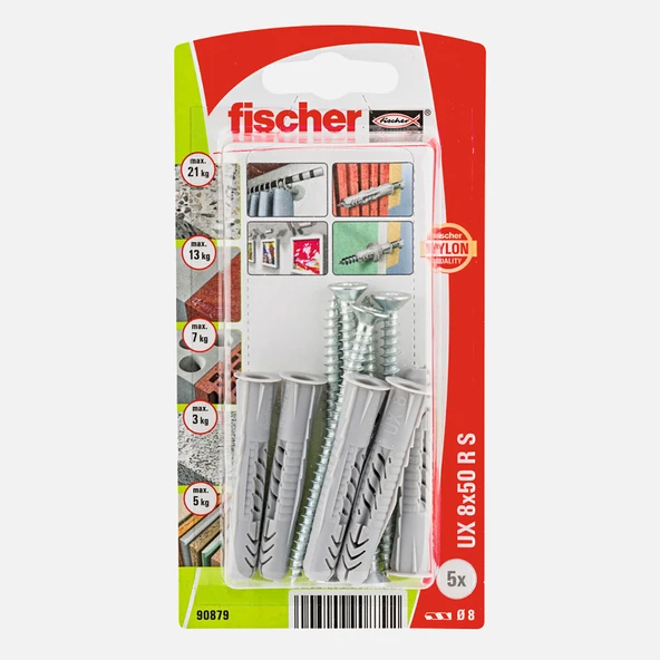 Fischer UX  8x50 Vidalı Universal Dübel (6'li Paket) ürün görseli 1