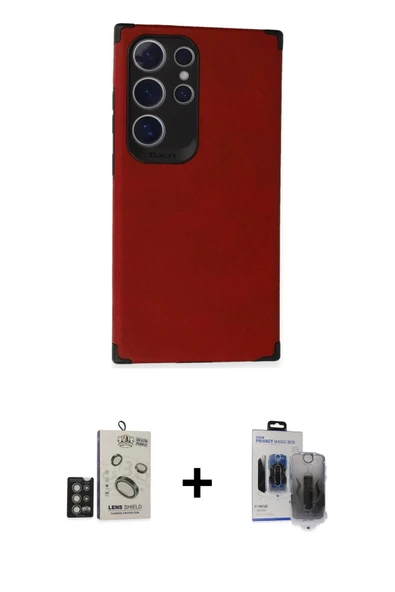 MARSİLYAN™- Galaxy S24 Ultra Kılıf Doruk Asil Koleksiyonu - Siyah Vanessa Magic Hayalet Cam + Bilvis Titan Kamera Lens - ürün görseli 1