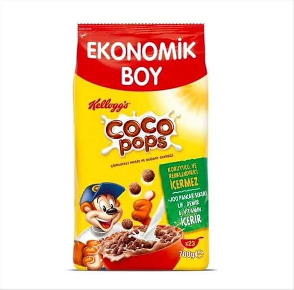 Ülker Kellogg's Kakaolu Cocopops Gevreği 700 g (4'li Paket) ürün görseli 1