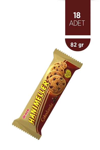 Ülker Hanımeller Çokodamla Kurabiye 82 g 18'li (4'li Paket) ürün görseli 1