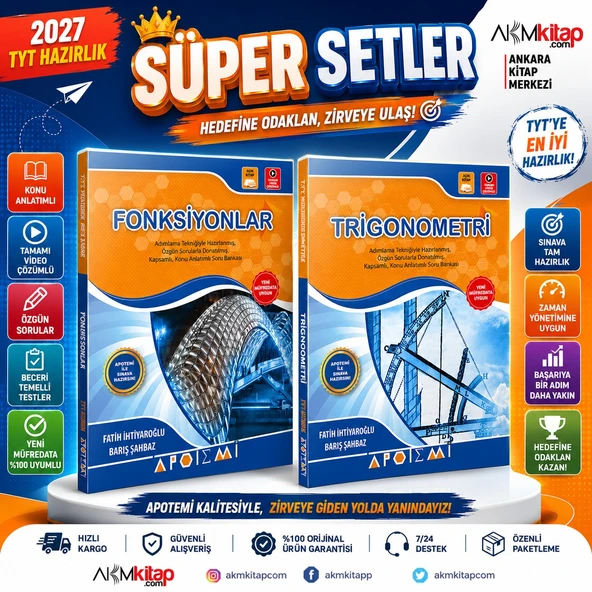 Apotemi Fonksiyon ve Trigonometri Soru Bankası Seti 2 Kitap ürün görseli 1
