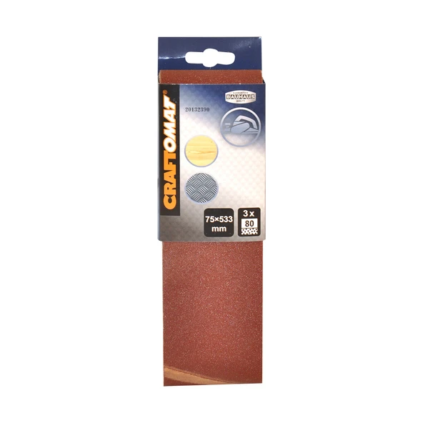 Craftomat 3'lü 75X533 mm Zımpara Bandı (3'li Paket) ürün görseli 1